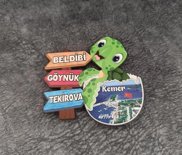 Magnet Kaplumbağa Caretta Hayvan Buzdolabı Süsü Ahşap Magnet Mıknatıslı Hediyelik Eşya ürün görseli 1