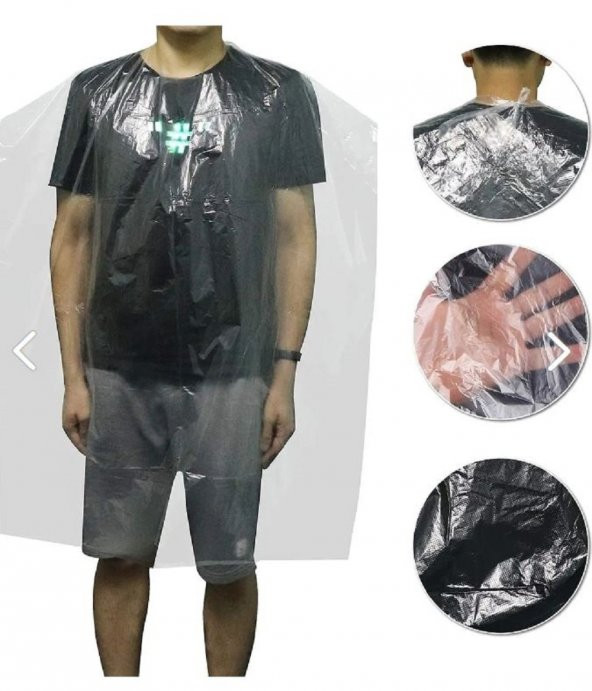 1000 Adet Tek Kullanımlık Naylon Önlük Penuar Çalışma Boya Mutfak Kuaför Önlüğü Apron Kullan at - 3