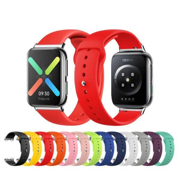 Oppo Watch 46mm 22mm Soft Silikon Kordon + Metal Kordon Dönüştürücü - 2