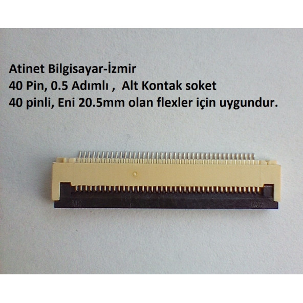 40 Pin 0.5 Adımlı Flex Soketi Flex Ffc Konnektörü 40-0.5-Alt ürün görseli 1
