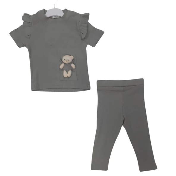 MARKAMPINK BÜRÜMCÜK AYICIKLI TAYTLI KIZ ÇOCUK TAKIM - Resim 3