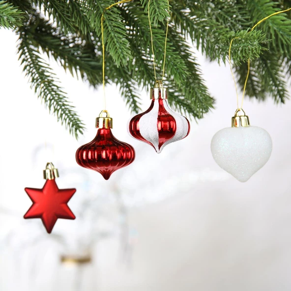 45 Parça Lüks Yılbaşı Ağacı Süsü Yılbaşı Yeniyıl Ağaç Süsü Christmas Tree Ornaments Yeni Yıl Süsleri - 3