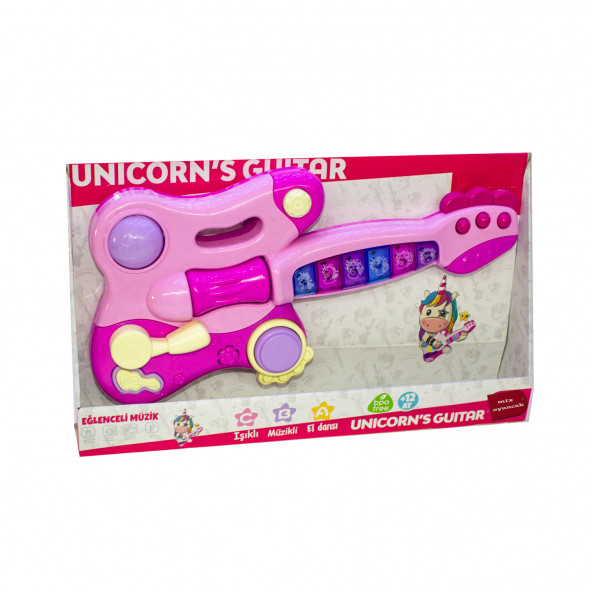 Oyuncak Unicorn Gitar Müzikli Işıklı Gitar 41 Cm