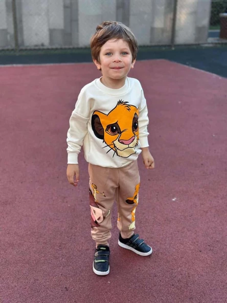 ERKEK ÇOCUK LİON KİNG SİNBAD PAMUK BİSİKLET YAKA EŞOFMAN TAKIMI - 10