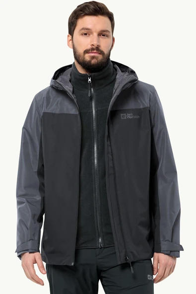 Jack Wolfskin 1115311-6001 Taubenberg 3IN1 Jkt M Erkek Outdoor Mont - 2
