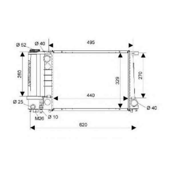 BMW E30 E34 VE E36 KYBURG KLİMALI TİP SU RADYATÖRÜ 17111712996 - Resim 2