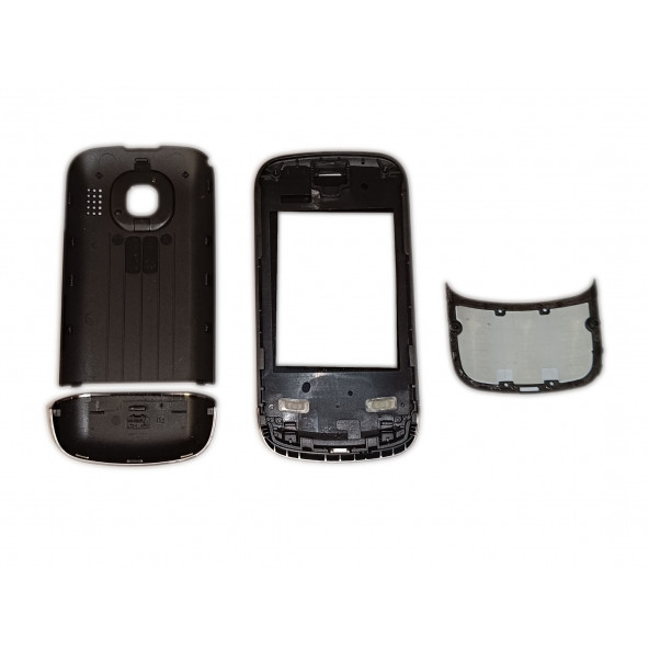 Nokia C2-06 Kapak Nokia C2-06 uyumlu Siyah ön Kapak Arka Kapak Tuş Takımı - 2