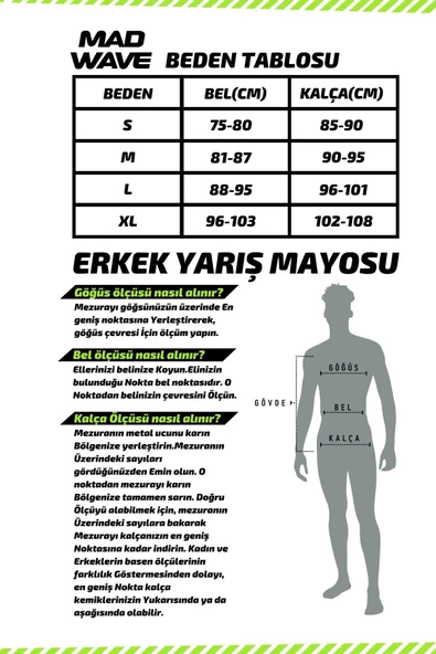 Mad Wave Fına Onaylı Erkek Çocuk Yüzücü Yarış Mayosu - 3