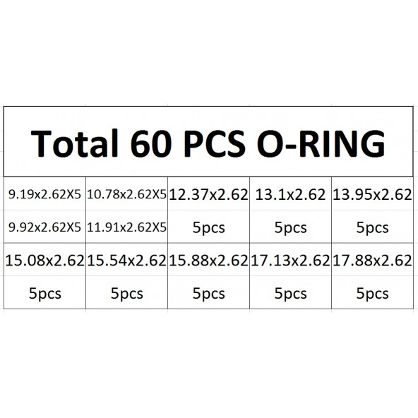 60 Adet Kauçuk O-Ring Conta Takımı Kutulu - 2
