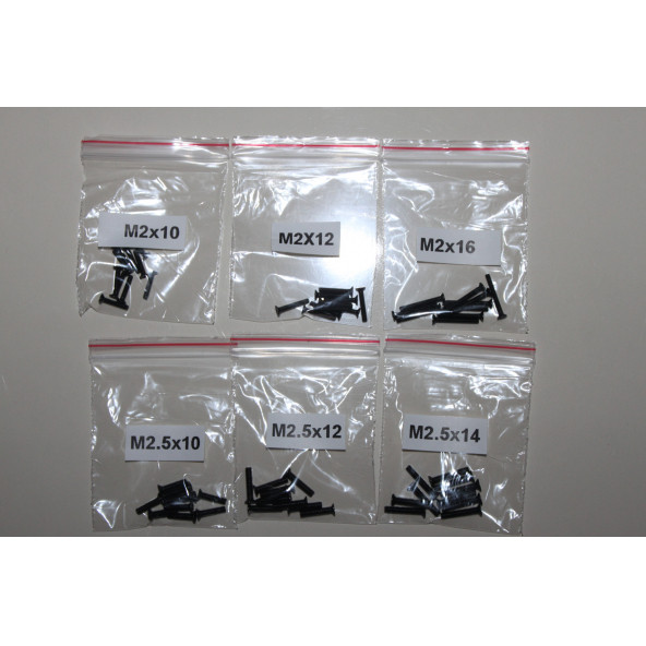 Yate10 60 Adet 10-12-14-16mm Laptop Vidası Kilitli Poşetli - 3