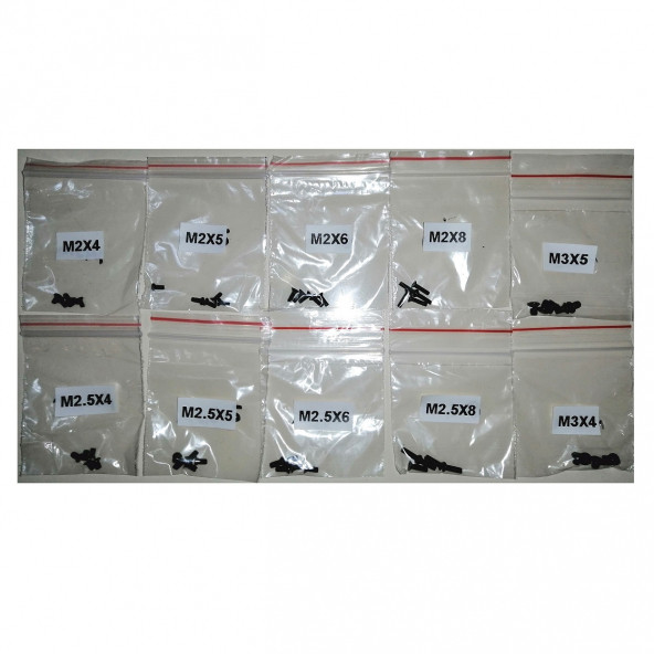 Yate10 50 Adet Laptop Vidası Seti Kilitli Poşetli - 2