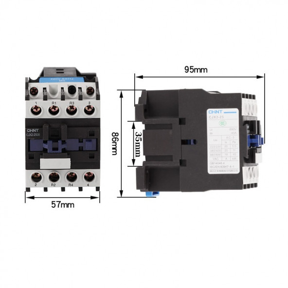 380V Trifaze 9 Amper  220AC Bobinli Kontaktör - 2