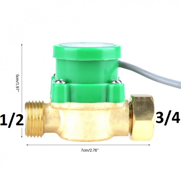 26mm 3/4 "pt 20mm 1/2" Su Akış Sensörü Anahtarı - 2