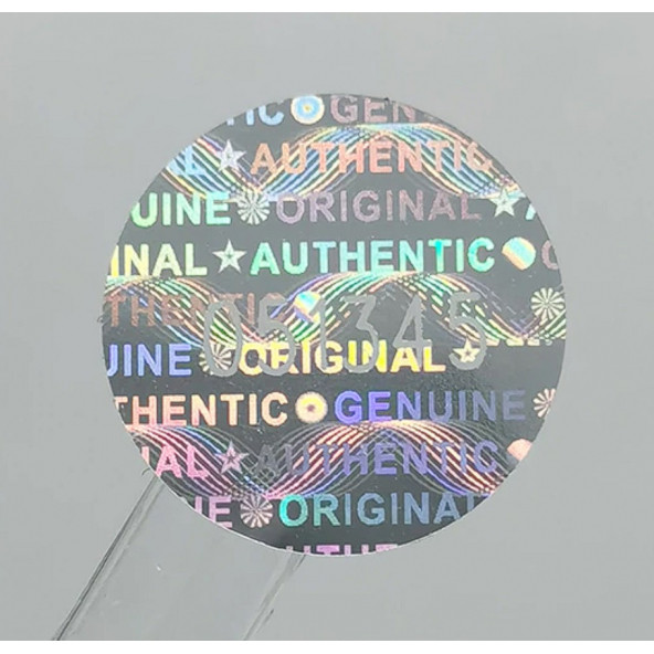 Yate10 15mm Çaplı Hologramlı Garanti Etiketi Seri Numaralı 100 Adet - 3