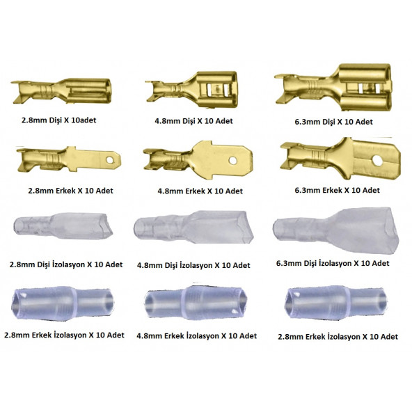 120 Adet Bakır Terminal Konnektör Seti Kutulu - 4