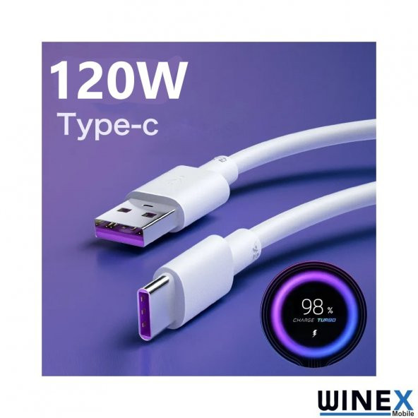 Winex 2in1 5A 120W UsbA to Type-C ve Lightning Hızlı Data ve Şarj Kablosu 120cm - 3