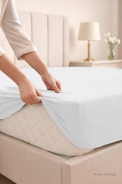 Çift Kişilik Düz Penye %100 Pamuklu Lastikli Çarşaf 160X200 - 8