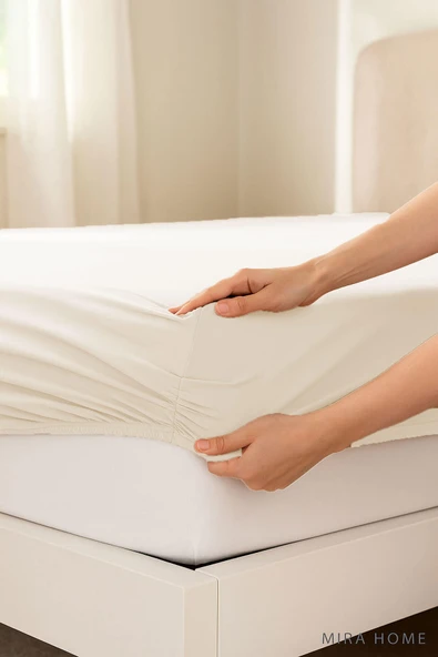 Çift Kişilik Düz Penye %100 Pamuklu Lastikli Çarşaf 160X200 - 11