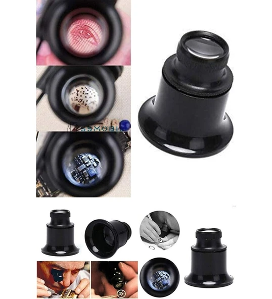 Süper Kuyumcu Saatçi Büyüteci 20x Büyüteç Saat Takı Tamir Göz Mercek Makro Lens - 2