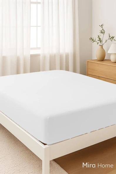 Çift Kişilik Düz Penye %100 Pamuklu Lastikli Çarşaf 200X200 Cm Battal Boy - 10