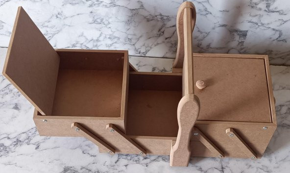 Hobi Adn 90206 Malzeme Çantası Ahşap HAM MDF Kutuda Sevk El Yapım - 2