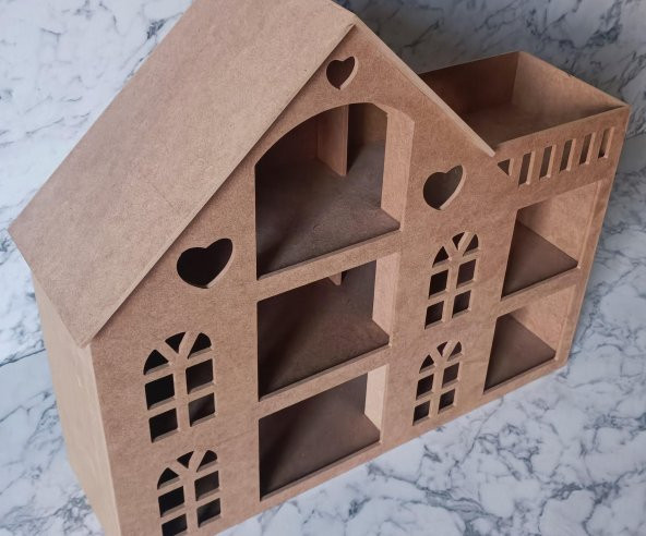 Hobi Adn Oyuncak Ev 3 Katlı Windows Penceri MODEL Ahşap MDF HAM El Yapım - 8