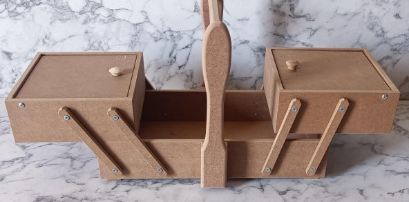 Hobi Adn 90206 Malzeme Çantası Ahşap HAM MDF Kutuda Sevk El Yapım - 4