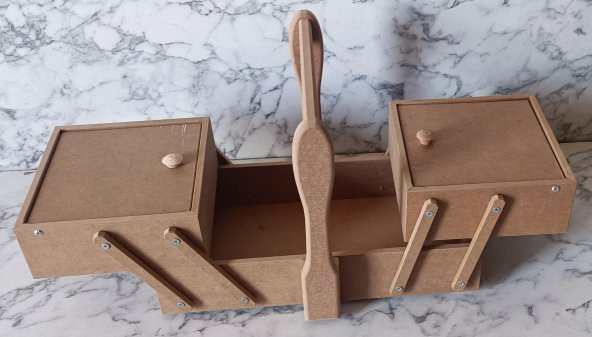 Hobi Adn 90206 Malzeme Çantası Ahşap HAM MDF Kutuda Sevk El Yapım - 5