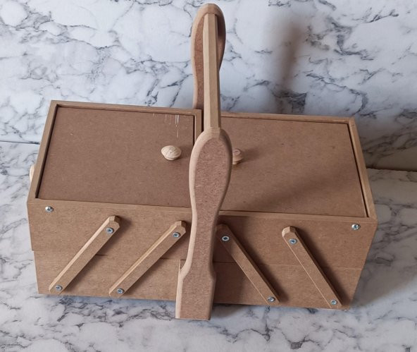 Hobi Adn 90206 Malzeme Çantası Ahşap HAM MDF Kutuda Sevk El Yapım - 6