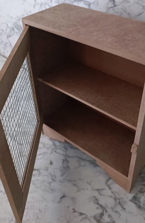 Hobi Adn 90211 Tezgah Üstü Çok Amaçlı Telli Dolap Ahşap MDF HAM El yapım