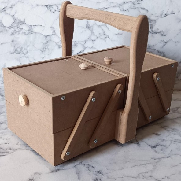 Hobi Adn 90206 Malzeme Çantası Ahşap HAM MDF Kutuda Sevk El Yapım - 9