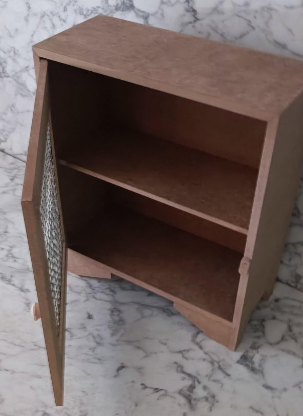 Hobi Adn 90211 Tezgah Üstü Çok Amaçlı Telli Dolap Ahşap MDF HAM El yapım - 2