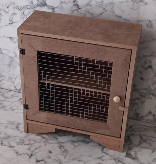 Hobi Adn 90211 Tezgah Üstü Çok Amaçlı Telli Dolap Ahşap MDF HAM El yapım - 5