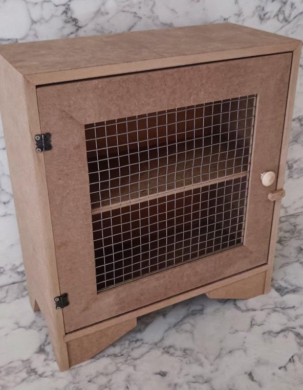 Hobi Adn 90211 Tezgah Üstü Çok Amaçlı Telli Dolap Ahşap MDF HAM El yapım - 7