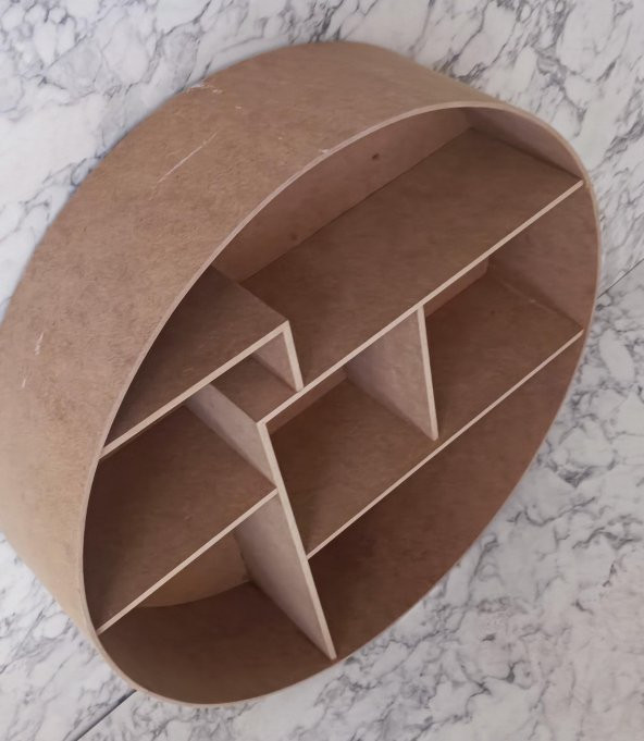 1448bng90212Hobi Adn Yuvarlak Raf KİTAPLIK Terek Ahşap MDF HAM Kutuda Sevk El Yapım - 2