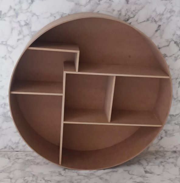 1448bng90212Hobi Adn Yuvarlak Raf KİTAPLIK Terek Ahşap MDF HAM Kutuda Sevk El Yapım - 8