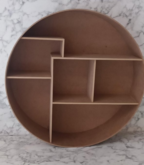 1448bng90212Hobi Adn Yuvarlak Raf KİTAPLIK Terek Ahşap MDF HAM Kutuda Sevk El Yapım - 9