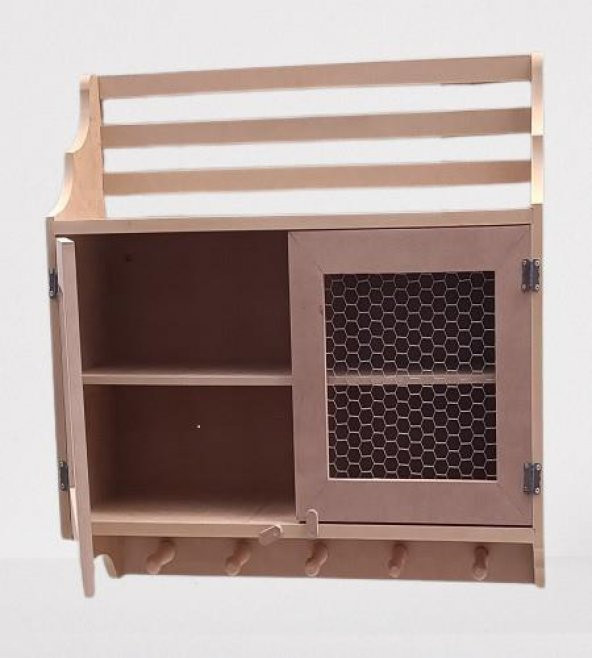 Hobi Adn 90210 Telli Dolap Terek Ahşap MDF HAM Kutuda Sevk El Yapım - 2