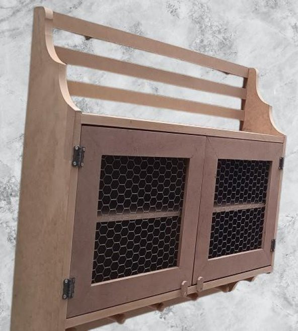 Hobi Adn 90210 Telli Dolap Terek Ahşap MDF HAM Kutuda Sevk El Yapım - 3