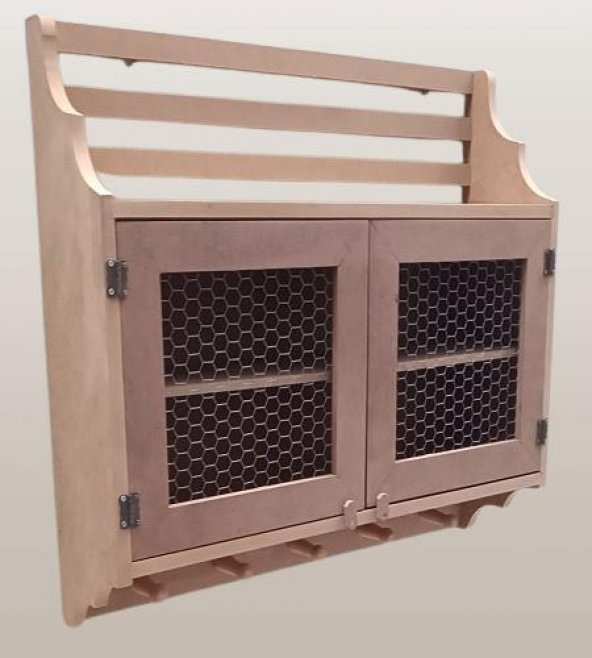 Hobi Adn 90210 Telli Dolap Terek Ahşap MDF HAM Kutuda Sevk El Yapım - 6