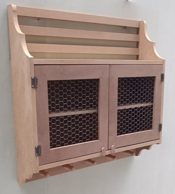 Hobi Adn 90210 Telli Dolap Terek Ahşap MDF HAM Kutuda Sevk El Yapım - 8