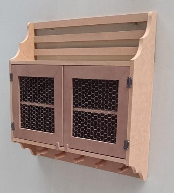 Hobi Adn 90210 Telli Dolap Terek Ahşap MDF HAM Kutuda Sevk El Yapım - 10