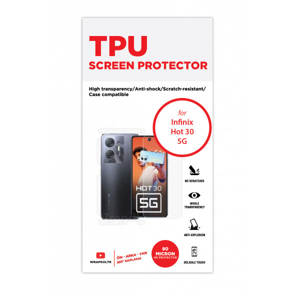 INFİNİX HOT 30 5G TPU FULL BODY ÖN ,ARKA VE YAN 360 DERECE KORUYUCU FİLM - Resim 2
