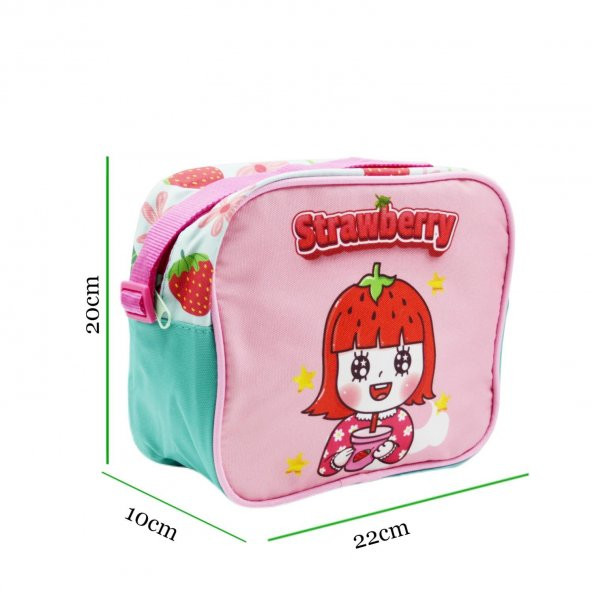 Sentor 3 Bölmeli İlkokul Okul Sırt Çantası Ve Beslenme Çantası Strawberry Turkuaz-Pembe - 4