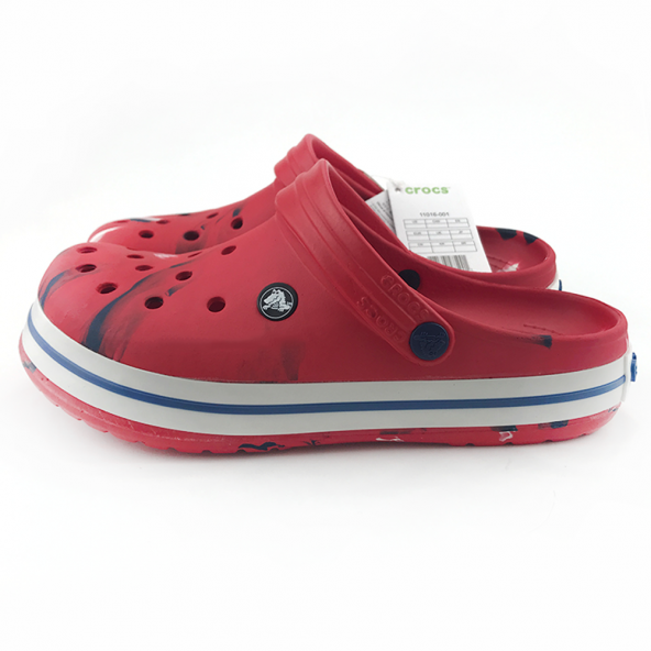 Crocs Crocband Kırmızı Mavi Desenli Terlik
