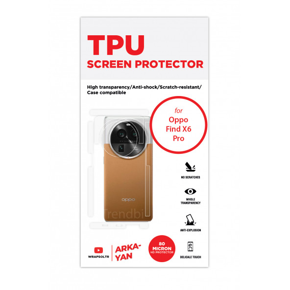 OPPO FİND X6 PRO ARKA KAMERA VE ÜST KISMI KORUYAN TPU FİLM - 2