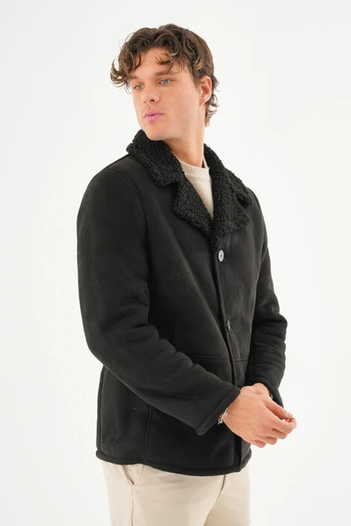 Cekmon Erkek İçi Kürklü Regular Fit Süet Kışlık Mont - Resim 3