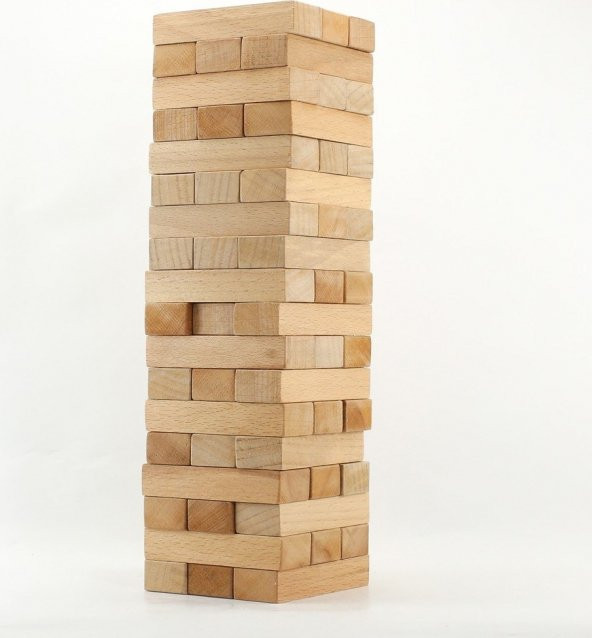 Hece 54 Parça Ahşap Jenga Denge Oyunu + Uno Kart Oyunu + Unox Flip Kart Oyunu - 2