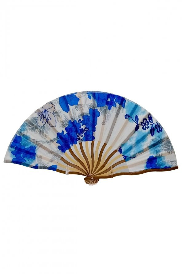 Japon Bambu Kumaş Yelpaze Çanta Boy Stant Hediyeli No.78 - 5