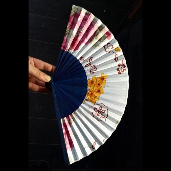 Japon Bambu Kumaş Yelpaze Çanta Boy Stant Hediyeli No.88 - 2